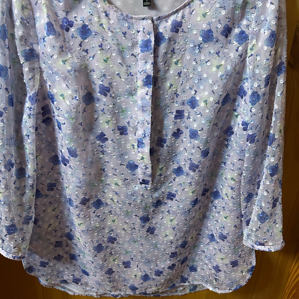 Talbots Lavender Floral Blouse